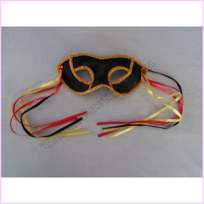 Venetian mask black with multi ribbons