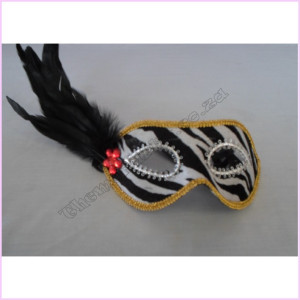 VenetianMaskZebra FeatherBlueGem - SALE VenetianMaskZebra FeatherBlueGem - SALE