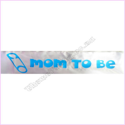 Sash Material Mom to Be White/Blue
