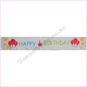 Sash Material Multi Happy Birthday White Sash Material Multi Happy Birthday White