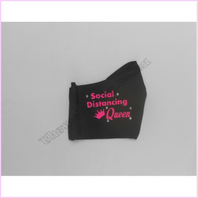 FaceMask Social Distance Queen Blk/NPink