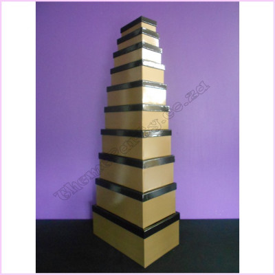 Gift Box Set 10 Gold Box   Black Lid