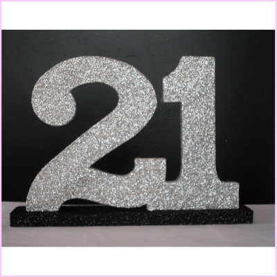21st Centrepiece polystyrene 25cm Silver