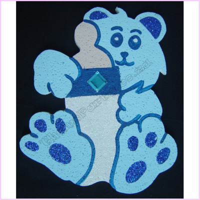 Baby Teddy Bottle Poly 30cm Packet Blue