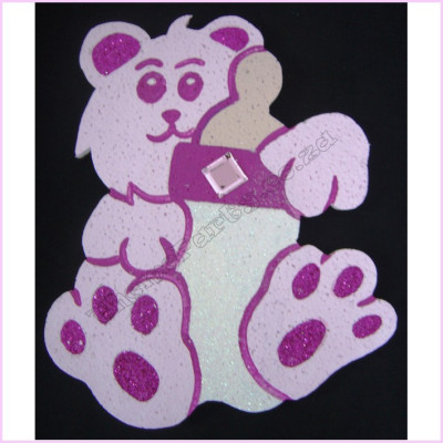 Baby Teddy Bottle Poly 30cm  Packet Pink