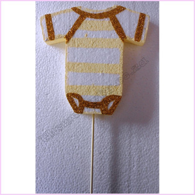 Baby Vest on stick Poly 15cm PacketCream
