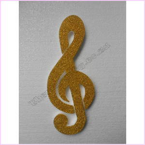 Treble Clef poly Pkt 30cm Glitter Gold Treble Clef poly Pkt 30cm Glitter Gold