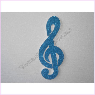 Treble Clef Poly Pkt 30cm Glitter Teal