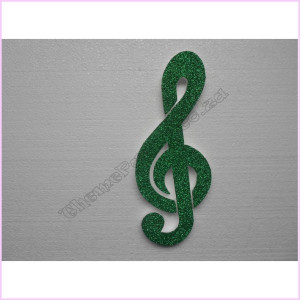 Treble Clef Poly Pkt 30cm Glitter Green Treble Clef Poly Pkt 30cm Glitter Green