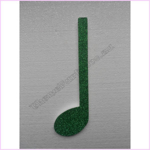 Single Music Note Pkt 30cm Glitter Green Single Music Note Pkt 30cm Glitter Green
