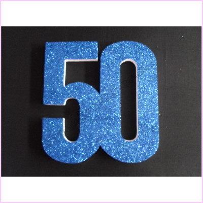 50th Poly 10cm Glitter   Packet Blue