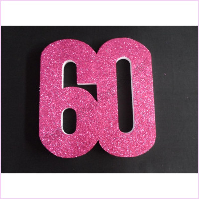 60th Poly 10cm Glitter   Packet Pink