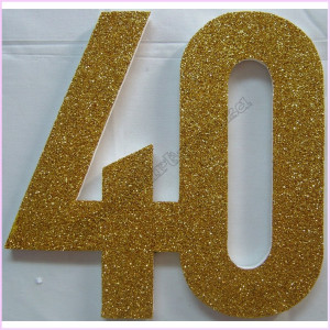 40th Poly 30cm Glitter   Packet Gold