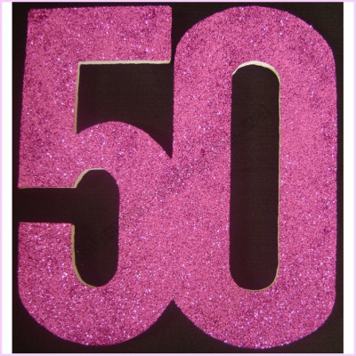 50th Poly 30cm Glitter   Packet Pink