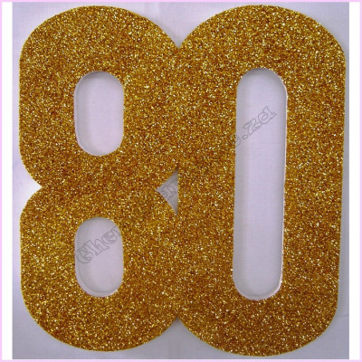 80th Poly 30cm Glitter   Packet Gold