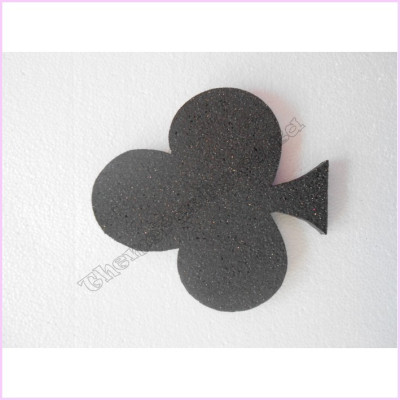 Clubs Poly Glitter Pkt 20cm Black