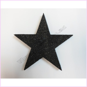 Star Poly 15cm Glitter Packet Black Star Poly 15cm Glitter Packet Black