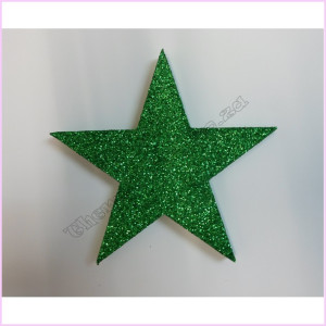 Star Poly 15cm Glitter Packet Green Star Poly 15cm Glitter Packet Green
