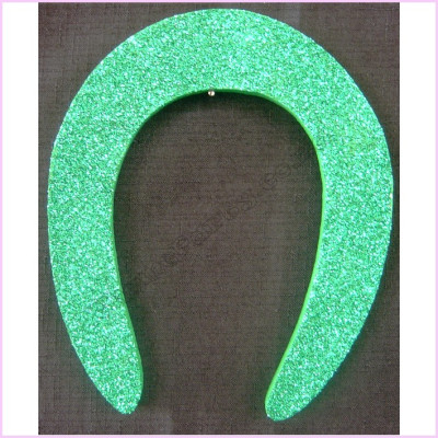 Horseshoe-poly-20cm-green glitter-DISC
