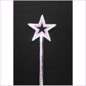 Wand Plastic Silver Pink Star