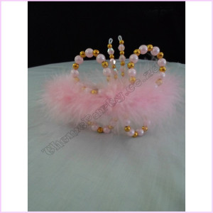 Taira-Butterfly beads-marabou-pink/gold