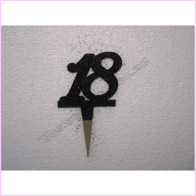 Cake Topper Joint 9.5cm Black 18th