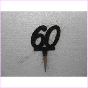 Cake Topper Joint 9.5cm Black 60th