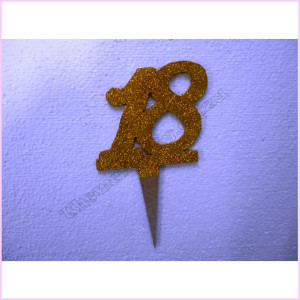Cake Topper Joint 9.5cm Gold 18th