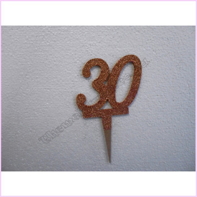 Cake Topper Joint 9.5cm Rose Gold 30th