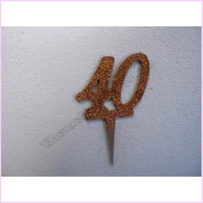 Cake Topper Joint 9.5cm Rose Gold 40th