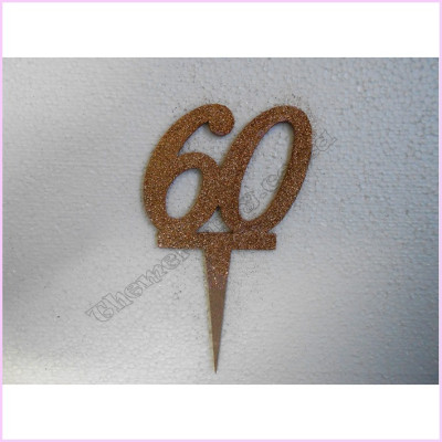 Cake Topper Joint 9.5cm Rose Gold 60th