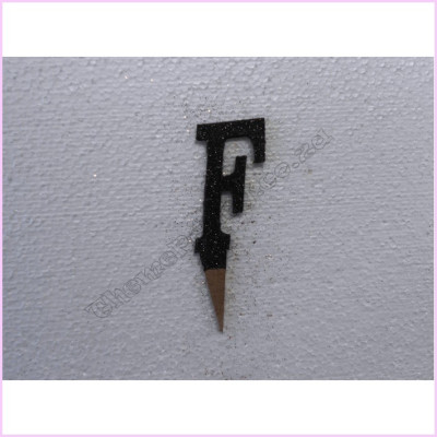 Cake Topper 7cm Glitter Black F