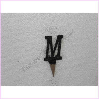 Cake Topper 7cm Glitter Black M