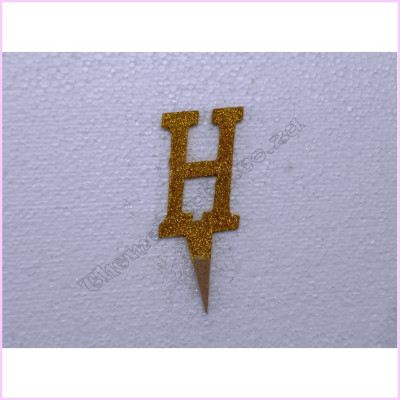 Cake Topper 7cm Glitter Gold H