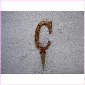 Cake Topper 7cm Glitter Rose Gold C Cake Topper 7cm Glitter Rose Gold C