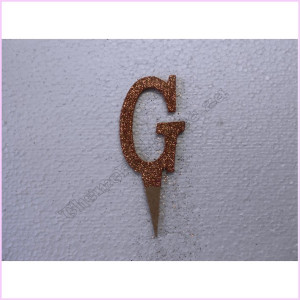 Cake Topper 7cm Glitter Rose Gold G Cake Topper 7cm Glitter Rose Gold G