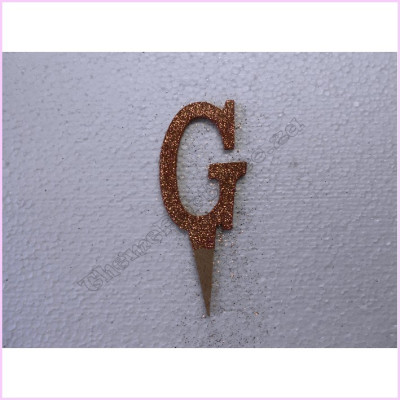 Cake Topper 7cm Glitter Rose Gold G