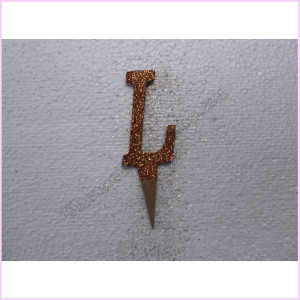 Cake Topper 7cm Glitter Rose Gold L Cake Topper 7cm Glitter Rose Gold L