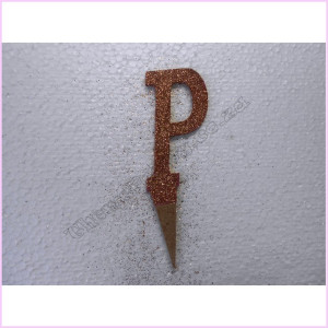 Cake Topper 7cm Glitter Rose Gold P Cake Topper 7cm Glitter Rose Gold P