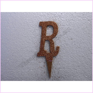 Cake Topper 7cm Glitter Rose Gold R Cake Topper 7cm Glitter Rose Gold R
