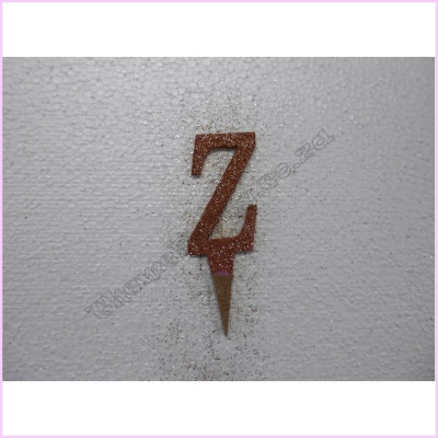 Cake Topper 7cm Glitter Rose Gold Z