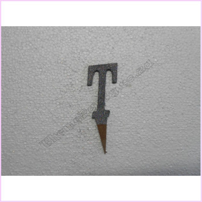 Cake Topper 7cm Glitter Silver T
