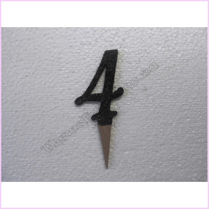 Cake Topper Glitter 8cm Wood Black 4 Cake Topper Glitter 8cm Wood Black 4