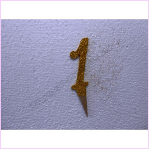 Cake Topper Glitter 8cm Wood Gold 1 Cake Topper Glitter 8cm Wood Gold 1