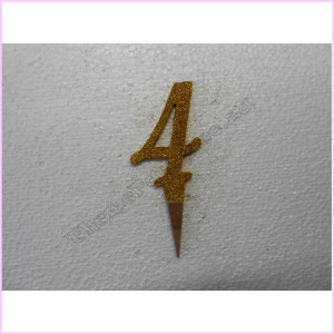 Cake Topper Glitter 8cm Wood Gold 4 Cake Topper Glitter 8cm Wood Gold 4