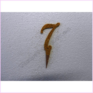 Cake Topper Glitter 8cm Wood Gold 7 Cake Topper Glitter 8cm Wood Gold 7