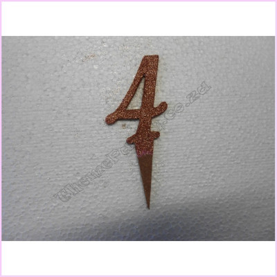 Cake Topper Glitter 8cm Wood Rose Gold 4
