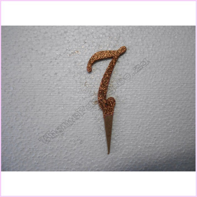 Cake Topper Glitter 8cm Wood Rose Gold 7