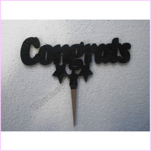 Cake Topper 9cm Congratulations Black Cake Topper 9cm Congratulations Black