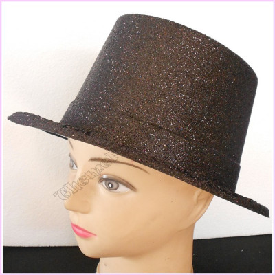 Top Hat Glitter Black